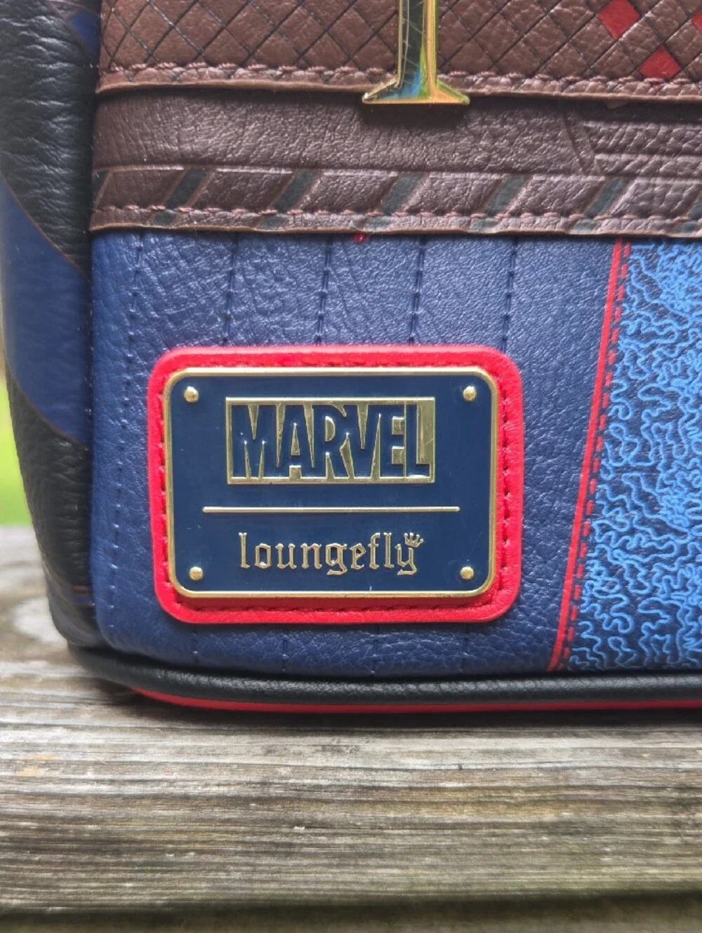 Loungefly Doctor Strange Themed Mini Backpack — Red, Blue & Brown